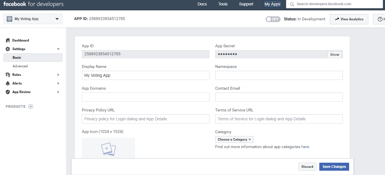 Creating a Facebook App ID - Wp Foto Vote